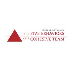 Five Behaviors of a Cohesive Team Authorized Partner badge, representing certification to deliver team development and leadership training programs.